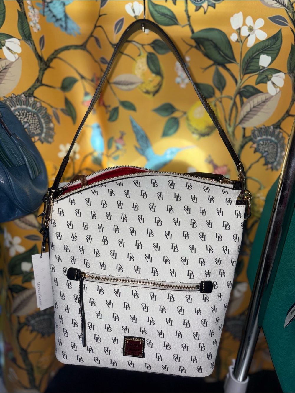 New Dooney And Bourke White Black Gretta Monogram Large Sac